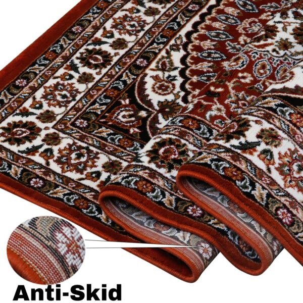 Kashmiri Persian Design Carpet for Living Room Bedroom and for Hall | Handwoven Designer Anti Skid Carpets - Image 3