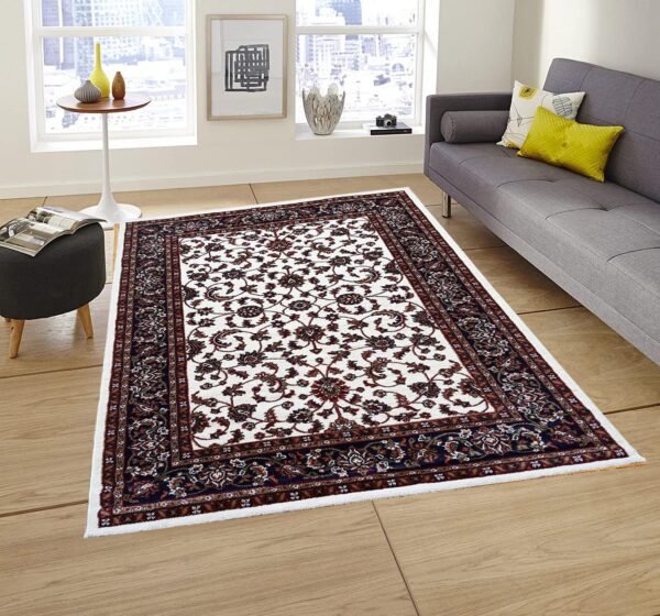 Kashmiri Persian Design Carpet for Living Room Bedroom and for Hall | Handwoven Designer Anti Skid Carpets