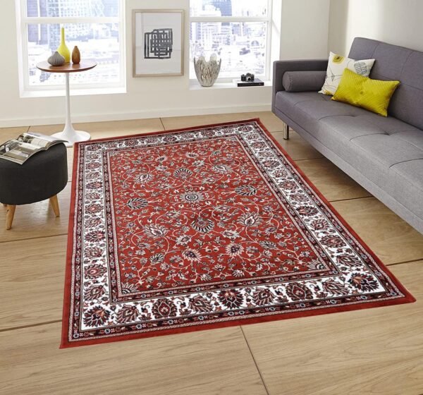 Kashmiri Persian Design Carpet for Living Room Bedroom and for Hall | Handwoven Designer Anti Skid Carpets
