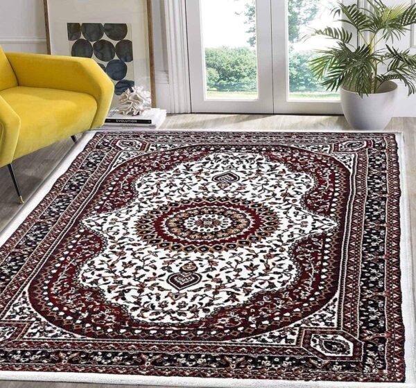 Kashmiri Persian Design Carpet for Living Room Bedroom and for Hall | Handwoven Designer Anti Skid Carpets