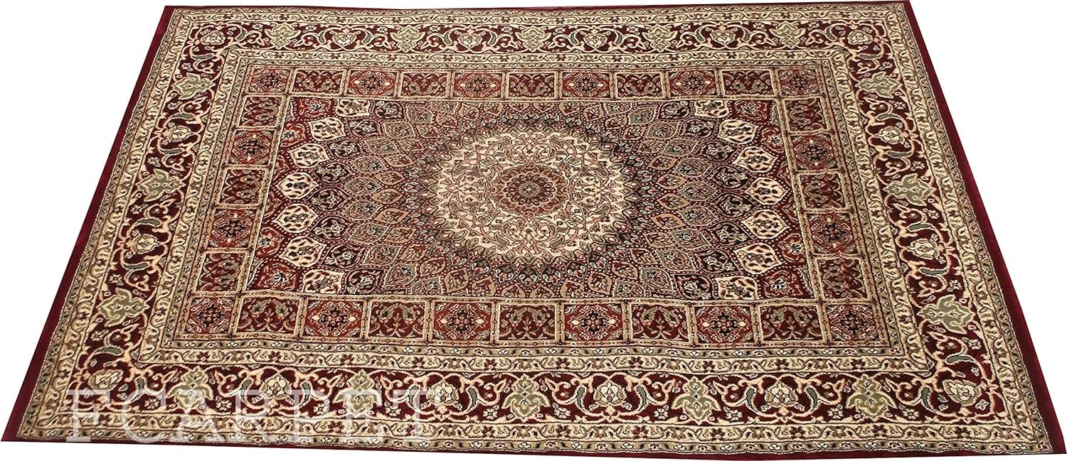 Kashmiri Persian Design Carpet for Living Room Bedroom and for Hall | Handwoven Designer Anti Skid Carpets - Image 3