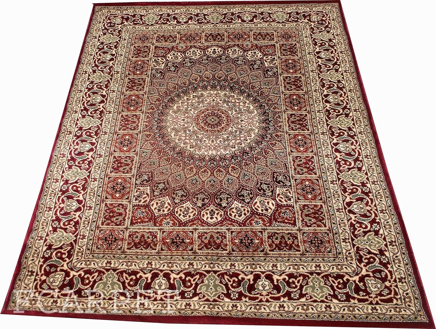 Kashmiri Persian Design Carpet for Living Room Bedroom and for Hall | Handwoven Designer Anti Skid Carpets - Image 4