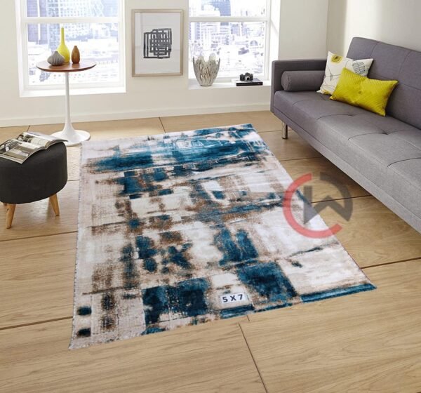 Abstract Area Rug Modern Style | Premium Indian Made Superior Comfort & Construction | Stain Shedding Resistant 6 Feet X 9 Feet