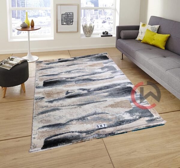 Abstract Area Rug Modern Style | Premium Indian Made Superior Comfort & Construction | Stain Shedding Resistant 4 Feet X 6 Feet