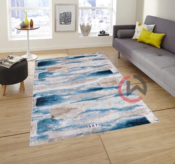 Abstract Area Rug Modern Style | Premium Indian Made Superior Comfort & Construction | Stain Shedding Resistant 6 Feet X 9 Feet