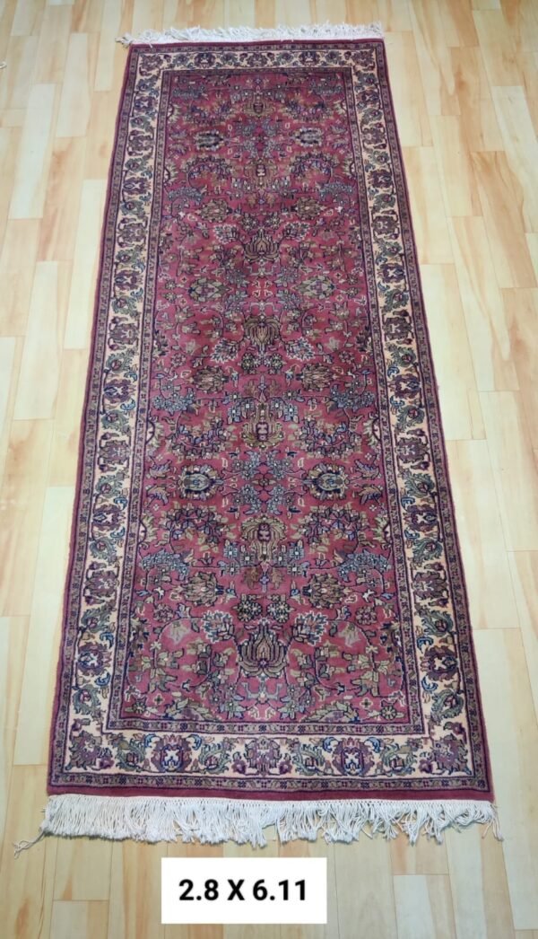 Pure Hand Knotted Export Quality Woolen Carpets Runners for Living Room, Hall, Bedroom 2.8 Feet X 6.11 Feet