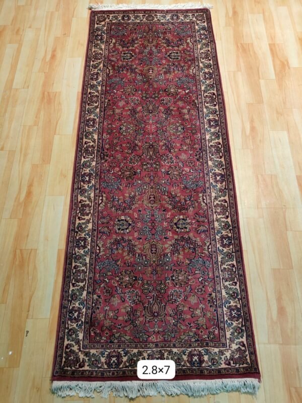 Pure Hand Knotted Export Quality Woolen Carpets Runners for Living Room, Hall, Bedroom 2.8 Feet X 7.0 Feet