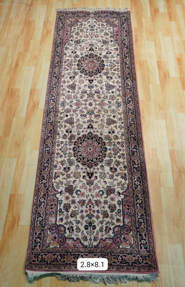 Pure Hand Knotted Export Quality Woolen Carpets Runners for Living Room, Hall, Bedroom 2.8 Feet X 8.1 Feet