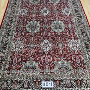 Kashmiri Persian Design Carpet for Living Room Bedroom and for Hall | Machine Woven Designer Anti Skid Carpets 8 Feet X 11 Feet