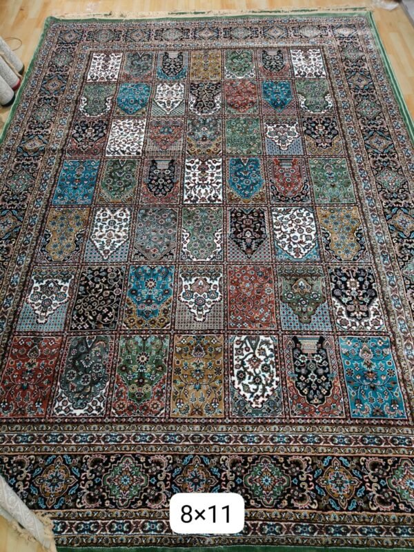 Kashmiri Persian Design Carpet for Living Room Bedroom and for Hall | Machine Woven Designer Anti Skid Carpets 8 Feet X 11 Feet