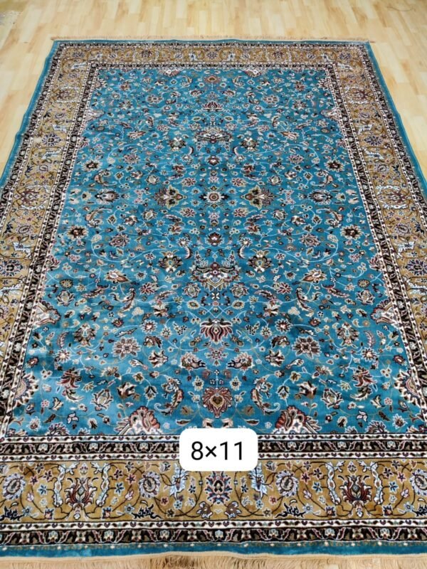 Kashmiri Persian Design Carpet for Living Room Bedroom and for Hall | Machine Woven Designer Anti Skid Carpets 8 Feet X 11 Feet
