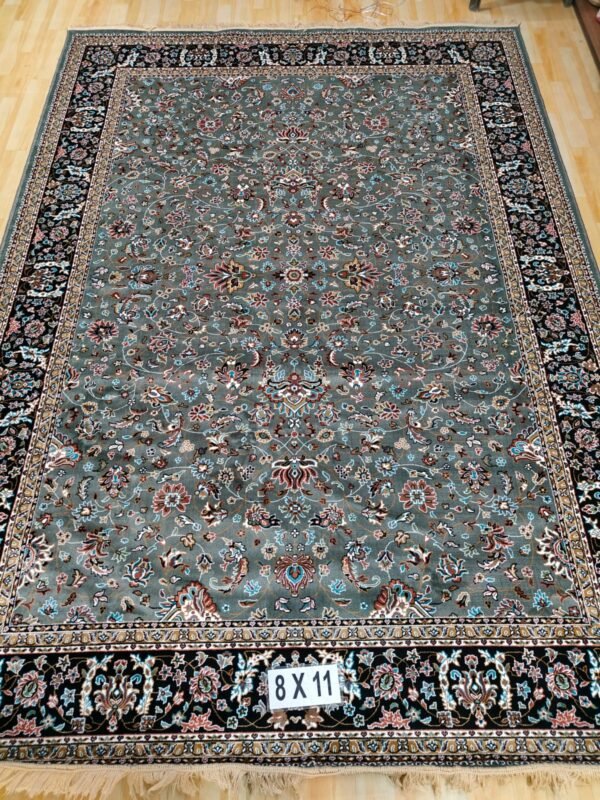 Kashmiri Persian Design Carpet for Living Room Bedroom and for Hall | Machine Woven Designer Anti Skid Carpets 8 Feet X 11 Feet