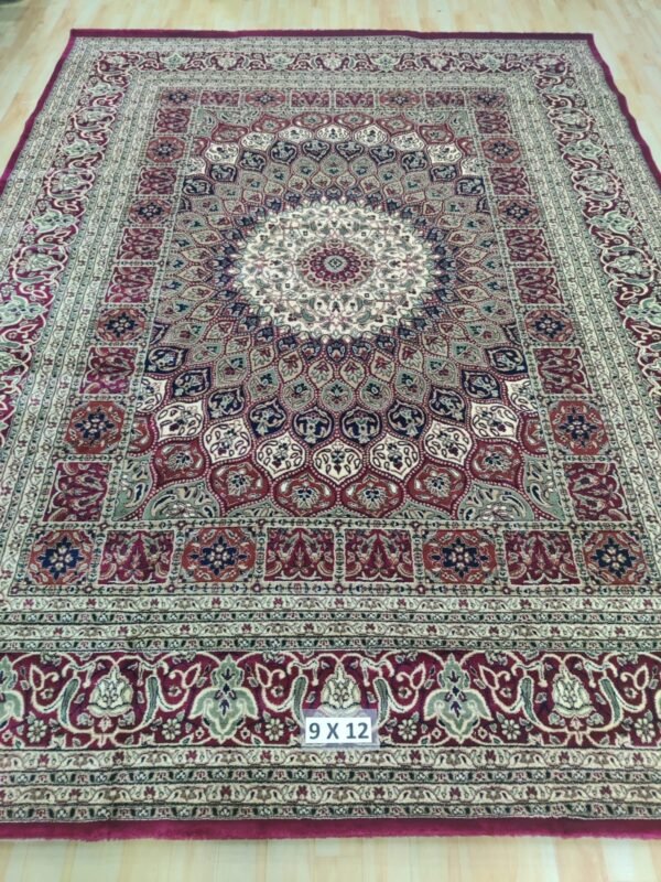 Kashmiri Persian Design Carpet for Living Room Bedroom and for Hall | Machine Woven Designer Anti Skid Carpets 9 Feet X 12 Feet