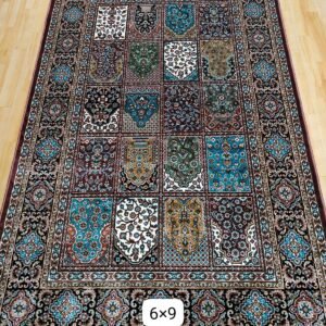 Kashmiri Persian Design Carpet for Living Room Bedroom and for Hall | Machine woven Designer Anti Skid Carpets 6 Feet X 9 Feet