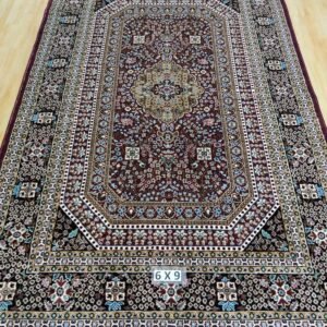 Kashmiri Persian Design Carpet for Living Room Bedroom and for Hall | Machine woven Designer Anti Skid Carpets 6 Feet X 9 Feet