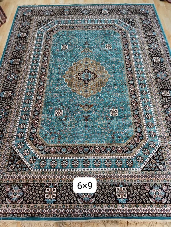 Kashmiri Persian Design Carpet for Living Room Bedroom and for Hall | Machine woven Designer Anti Skid Carpets 6 Feet X 9 Feet