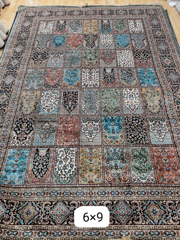 Kashmiri Persian Design Carpet for Living Room Bedroom and for Hall | Machine woven Designer Anti Skid Carpets 6 Feet X 9 Feet
