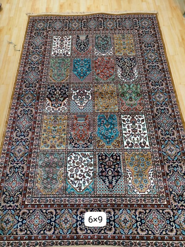 Kashmiri Persian Design Carpet for Living Room Bedroom and for Hall | Machine woven Designer Anti Skid Carpets 6 Feet X 9 Feet