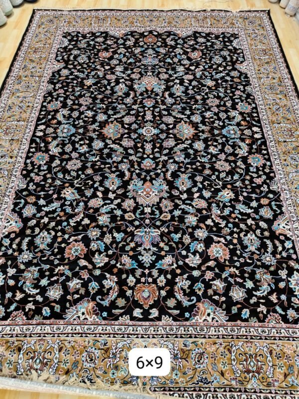 Kashmiri Persian Design Carpet for Living Room Bedroom and for Hall | Machine woven Designer Anti Skid Carpets 6 Feet X 9 Feet
