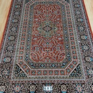Kashmiri Persian Design Carpet for Living Room Bedroom and for Hall | Machine woven Designer Anti Skid Carpets 6 Feet X 9 Feet