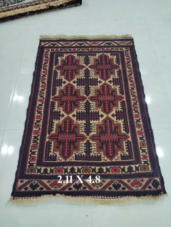 The Afghan hand-spun & hand-knotted Kilims carpets, Ethnic Afghan Red Rug, Ideal for a Farmhouse or Shabby Chic Home Decor, Perfect for a Formal Dining Room or Home Office, 3.0 Feet X 5.0 Feet