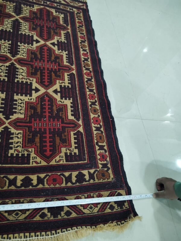 The Afghan hand-spun & hand-knotted Kilims carpets, Ethnic Afghan Red Rug, Ideal for a Farmhouse or Shabby Chic Home Decor, Perfect for a Formal Dining Room or Home Office, 3.0 Feet X 5.0 Feet - Image 3