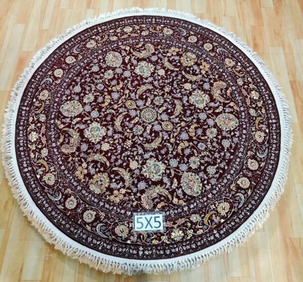 Ultra Premium Highest Density Imported Round Irani Persian Silk Carpet for Your Living Room, Hall & Dinning Area 5 feet x 5 feet