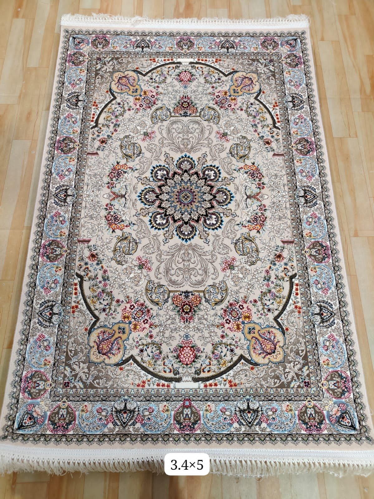 Ultra Premium Highest Density Imported Irani Persian Silk Carpet for Your Living Room, Hall & Dinning Area 3.4 Feet x 5 Feet