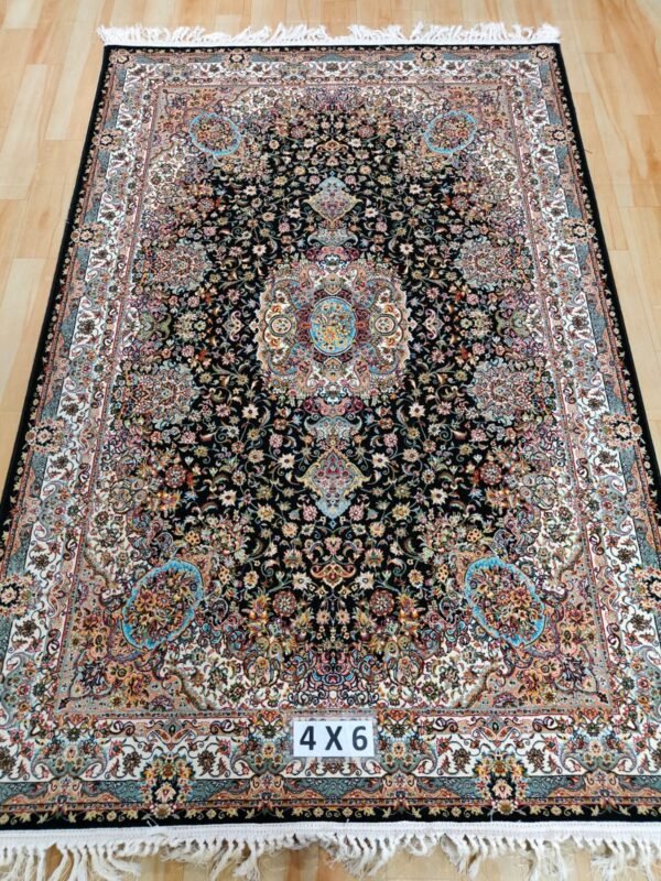 Ultra Premium Highest Density Imported  Irani Persian Silk Carpet for Your Living Room, Hall & Dinning Area 4 Feet x 6 Feet