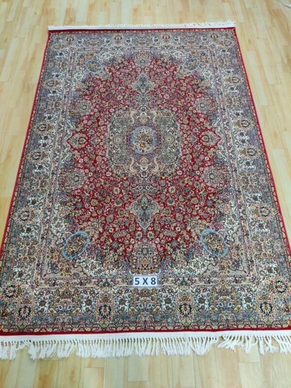 Ultra Premium Highest Density Imported  Irani Persian Silk Carpet for Your Living Room, Hall & Dinning Area 5 Feet x 8 Feet