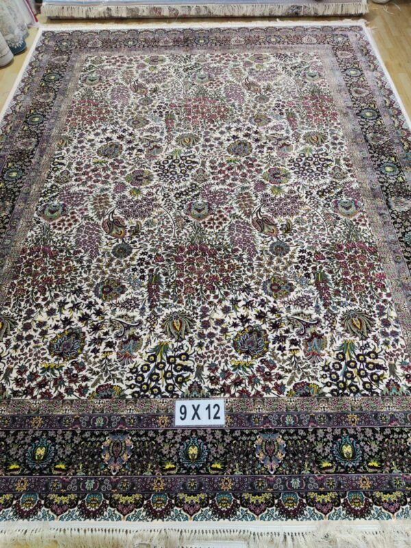 Ultra Premium Highest Density Imported  Irani Persian Silk Carpet for Your Living Room, Hall & Dinning Area 9 Feet x 12 Feet
