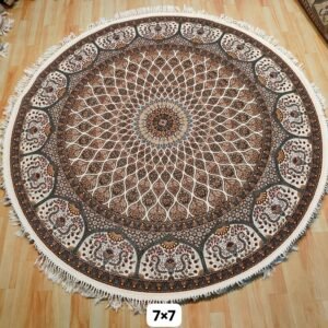 Ultra Premium Highest Density Imported Round Irani Persian Silk Carpet for Your Living Room, Hall & Dinning Area 7 feet x 7 feet