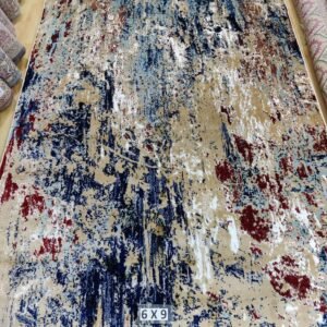 Abstract Area Rug Modern Style | Premium Indian Made Superior Comfort & Construction | Stain Shedding Resistant 6 Feet X 9 Feet