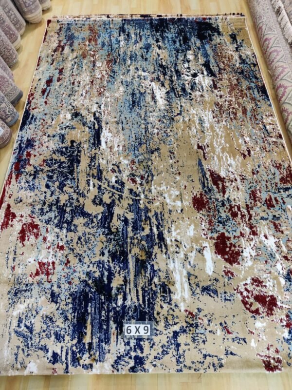 Abstract Area Rug Modern Style | Premium Indian Made Superior Comfort & Construction | Stain Shedding Resistant 6 Feet X 9 Feet