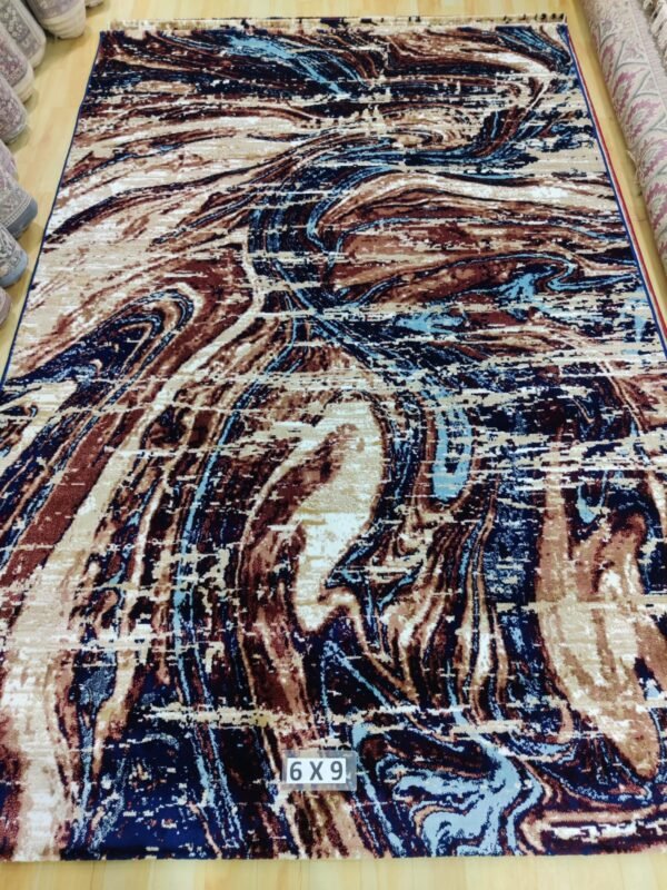 Abstract Area Rug Modern Style | Premium Indian Made Superior Comfort & Construction | Stain Shedding Resistant 6 Feet X 9 Feet