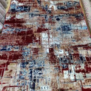 Abstract Area Rug Modern Style | Premium Indian Made Superior Comfort & Construction | Stain Shedding Resistant 6 Feet X 9 Feet
