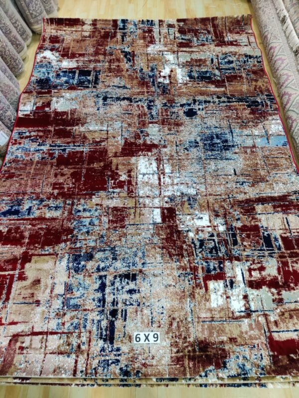 Abstract Area Rug Modern Style | Premium Indian Made Superior Comfort & Construction | Stain Shedding Resistant 6 Feet X 9 Feet