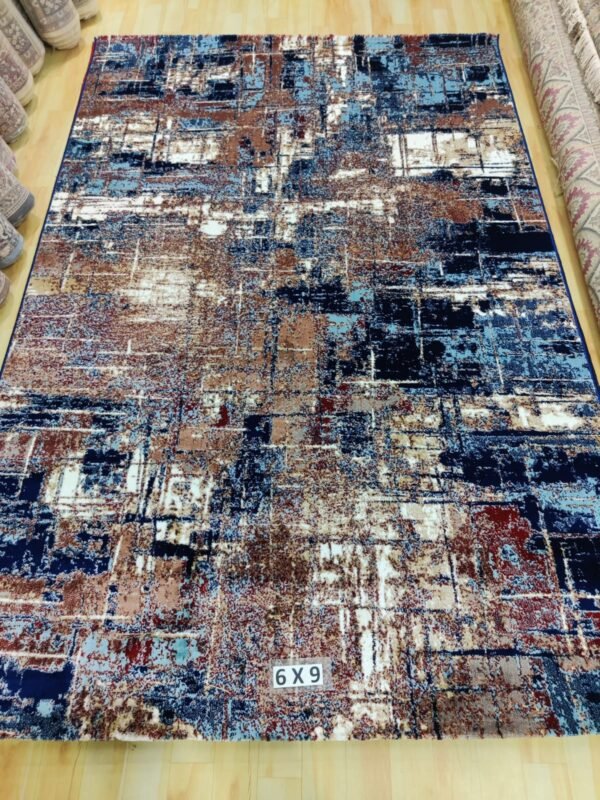 Abstract Area Rug Modern Style | Premium Indian Made Superior Comfort & Construction | Stain Shedding Resistant 6 Feet X 9 Feet