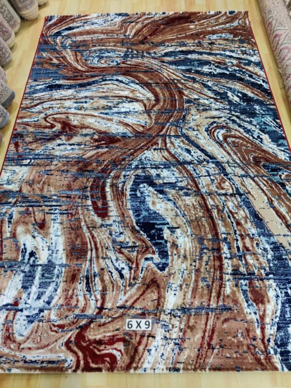Abstract Area Rug Modern Style | Premium Indian Made Superior Comfort & Construction | Stain Shedding Resistant 6 Feet X 9 Feet