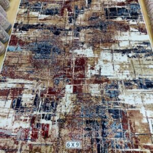 Abstract Area Rug Modern Style | Premium Indian Made Superior Comfort & Construction | Stain Shedding Resistant 6 Feet X 9 Feet