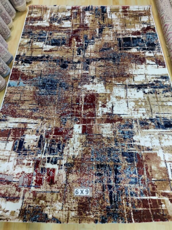 Abstract Area Rug Modern Style | Premium Indian Made Superior Comfort & Construction | Stain Shedding Resistant 6 Feet X 9 Feet