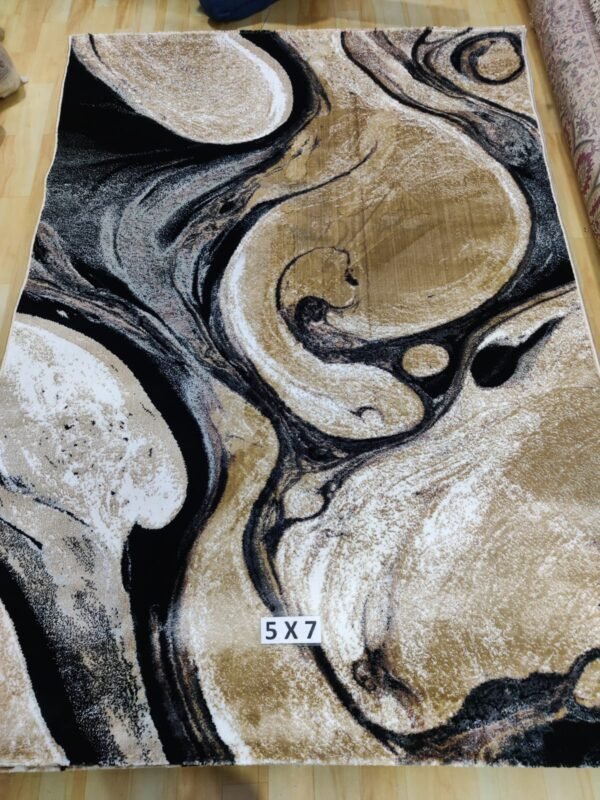 Abstract Area Rug Modern Style | Premium Indian Made Superior Comfort & Construction | Stain Shedding Resistant 5 Feet X 7 Feet