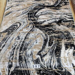 Abstract Area Rug Modern Style | Premium Indian Made Superior Comfort & Construction | Stain Shedding Resistant 5 Feet X 7 Feet