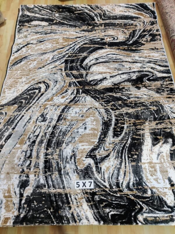 Abstract Area Rug Modern Style | Premium Indian Made Superior Comfort & Construction | Stain Shedding Resistant 5 Feet X 7 Feet