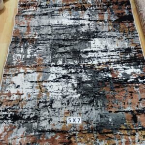 Abstract Area Rug Modern Style | Premium Indian Made Superior Comfort & Construction | Stain Shedding Resistant 5 Feet X 7 Feet
