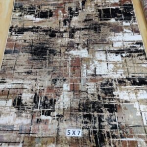 Abstract Area Rug Modern Style | Premium Indian Made Superior Comfort & Construction | Stain Shedding Resistant 5 Feet X 7 Feet
