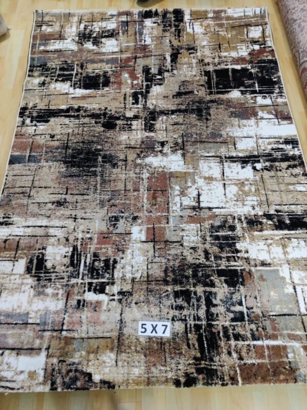 Abstract Area Rug Modern Style | Premium Indian Made Superior Comfort & Construction | Stain Shedding Resistant 5 Feet X 7 Feet