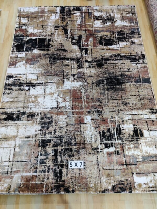 Abstract Area Rug Modern Style | Premium Indian Made Superior Comfort & Construction | Stain Shedding Resistant 5 Feet X 7 Feet