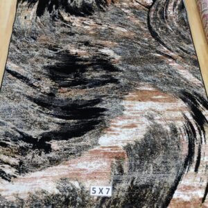 Abstract Area Rug Modern Style | Premium Indian Made Superior Comfort & Construction | Stain Shedding Resistant 5 Feet X 7 Feet