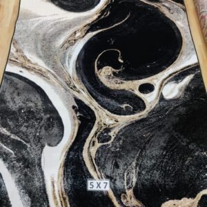 Abstract Area Rug Modern Style | Premium Indian Made Superior Comfort & Construction | Stain Shedding Resistant 5 Feet X 7 Feet